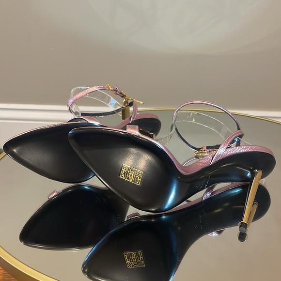 Tom Ford Padlock 105 Lock Pink Leather Heeled Sandals Sz 40 - Picture 13 of 17